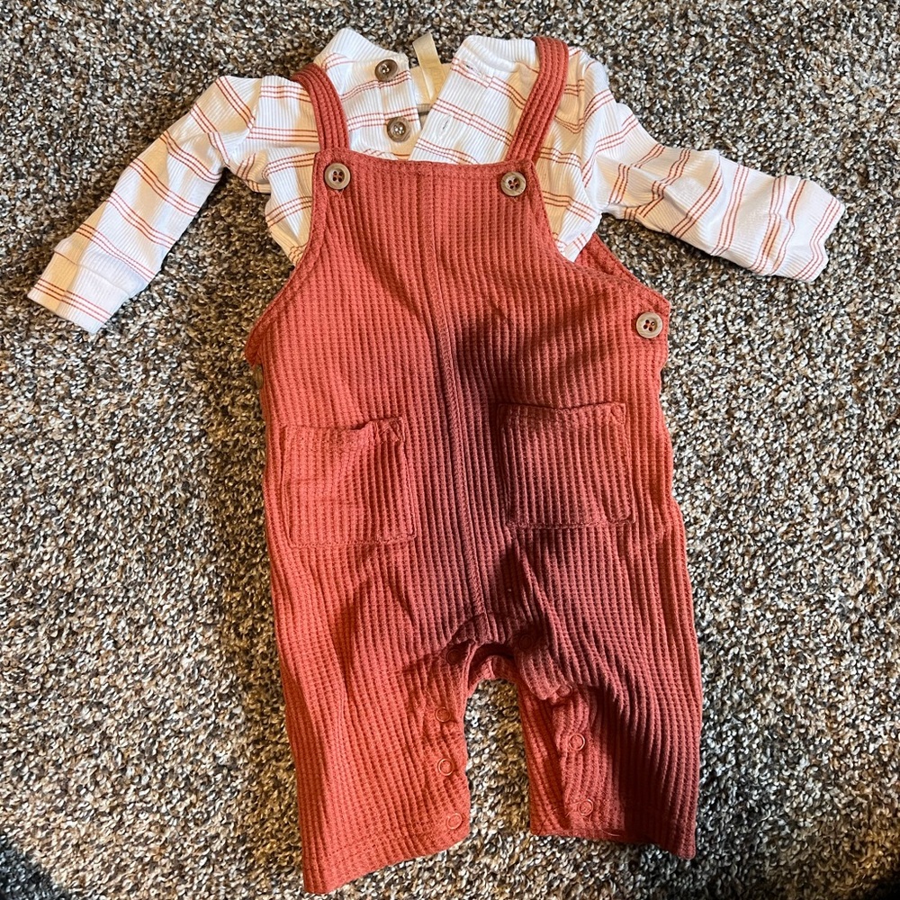 Cozy Kids Overalls in Warm Rust